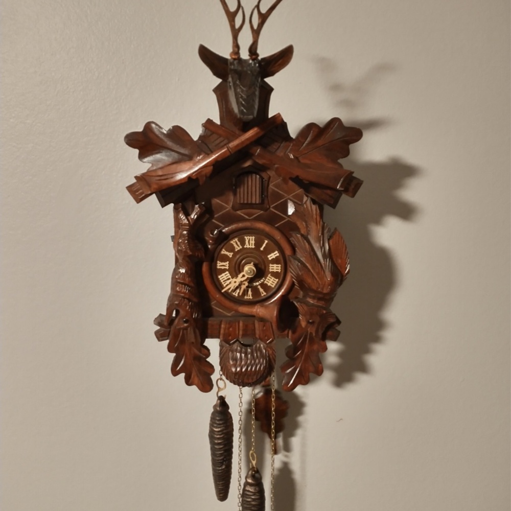 Original Certified Black Forest Hunter Style Stag Cuckoo Clock - Made in Germany